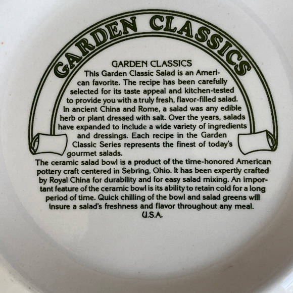 VTG Large CHEF’S SALAD AND FRENCH DRESSING Recipe Bowl - Picture 3 of 6